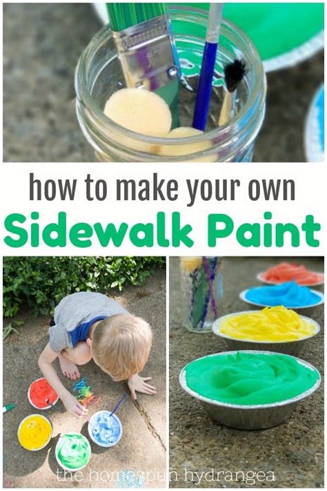 2 Ingredient Homemade Sidewalk Chalk Paint For Kids Homemade Sidewalk