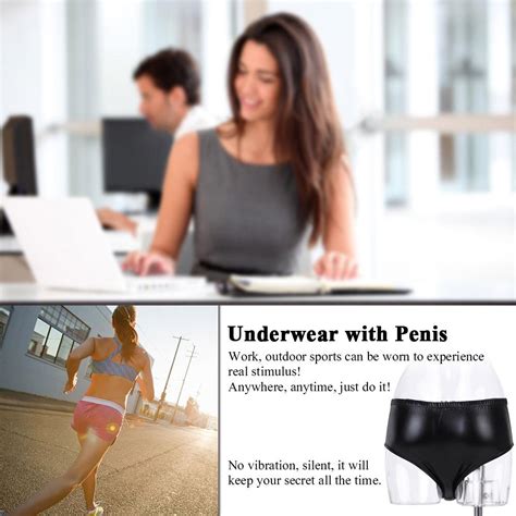 Cheap Unisex Masturbation Panties Plug Dildo Vaginal Anal Penis Plug Pants Chastity Underwear