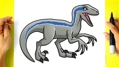 How To Draw Velociraptor Blue Drawing Dinosaur Jurassic World Dominion Youtube