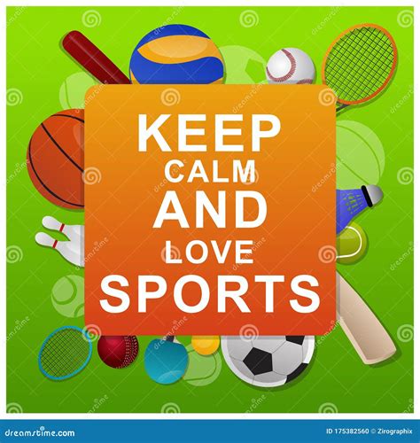 Keep Calm And Love Sports Illustration Design Stock Illustration