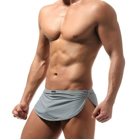 Wholesale Sexy Men Nylon Underwear Sleep Lounge Pajama Boxers Comfortable Sexy Homme Solid