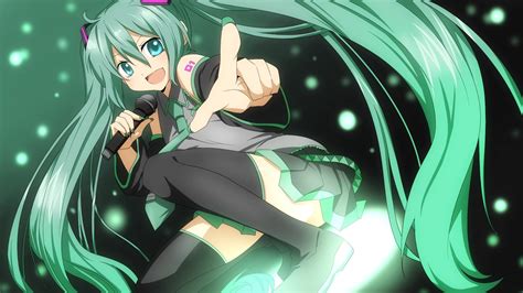 Tattoos Vocaloid Hatsune Miku Green Eyes Green Hair Anime Anime Girls