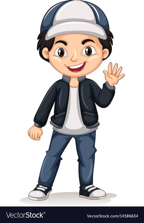 Little Boy Waving Hello Illustration Download A Free Preview Or High