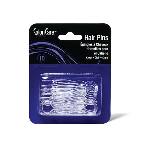 Salon Care Clear Plastic Hair Pins 10 Count Bobby Pins Barrettes