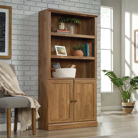 Better Homes Gardens 71 Crossmill Shelf Bookcase With Doors Weathered