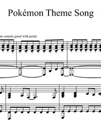 Original Pokemon Theme Song For Piano Sheet Music And Midi Files For