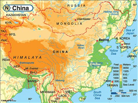 Mountains cover 24% of the earth's landmass and are spread over all the continents. Free Physical Maps of China (Downloadable) | Free World Maps