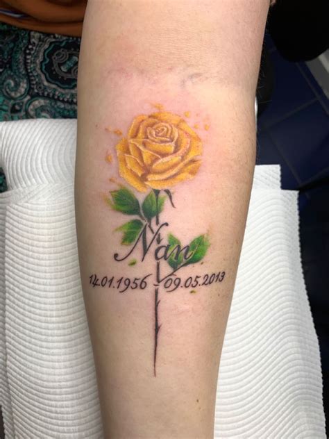Tribute Rose Tattoo Rose Tattoo Forearm Yellow Tattoo Yellow Rose