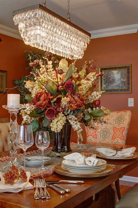 Created with high quality magnolias, hydrangeas, and roses. Traditional Dining Room #lovewhereyoulive, # ...