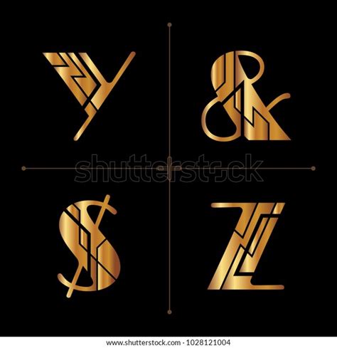 Art Deco Alphabet Design Letters Vintage Stock Vector Royalty Free