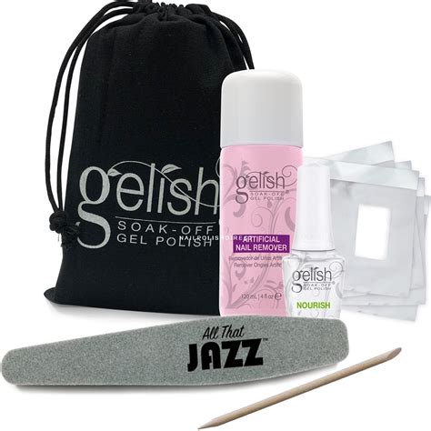 gelish soak off gel nail polish soak off kit 4 piece