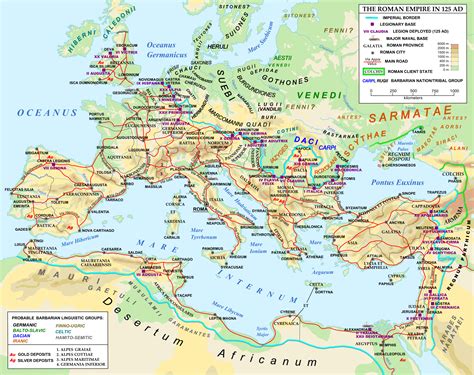 Map Of Europe In 125 Ce Illustration Ancient History Encyclopedia