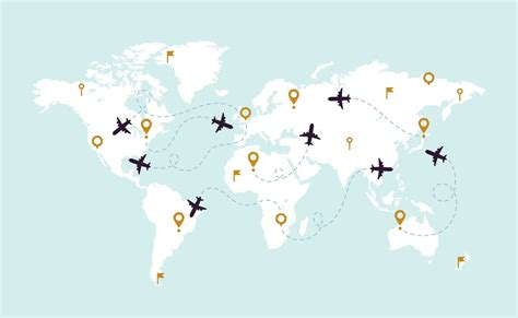 World Map Plane Tracks Aviation Track Path On World Map Airplane Rou