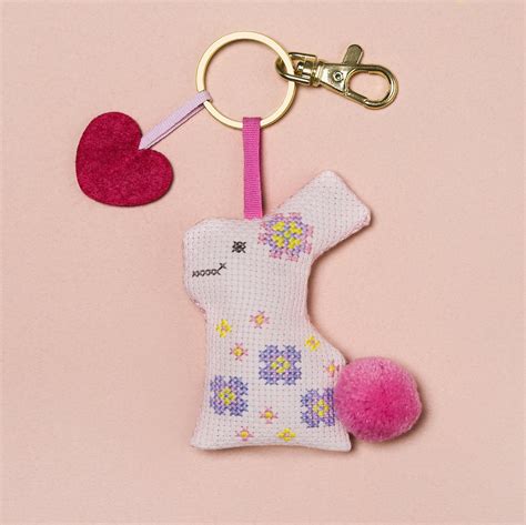 DIY Keychain Cross Stitch Kit Fun Easy Cross Stitch Project Etsy