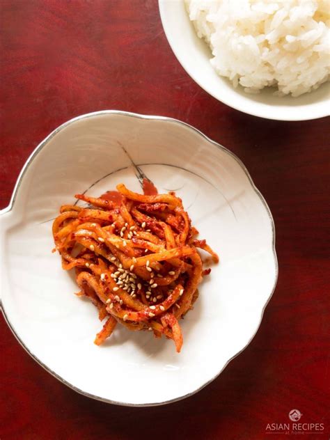 Spicy Korean Radish Kimchi Asian Recipes At Home