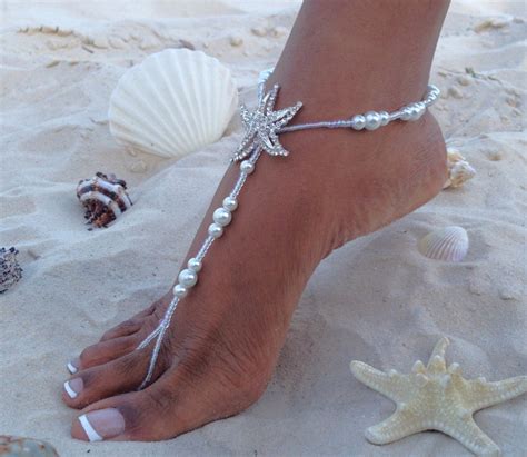Coral Barefoot Sandals Starfish Barefoot Sandal Bridal Etsy