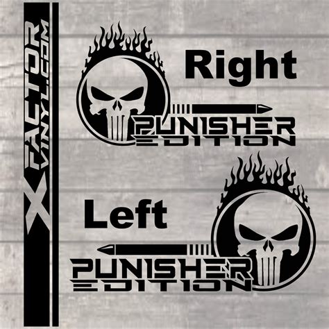Flaming Punisher Edition Skull Vinyl Dicut Decal 4 Sizes15 Etsy