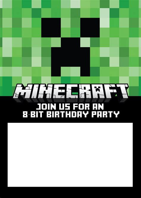 Free Minecraft Birthday Invitations Just Personalize And Print