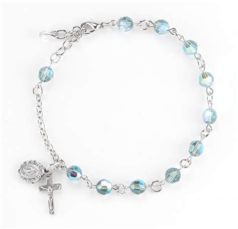 Round Crystal Rosary Bracelet Created With 6mm Swarovski Crystal