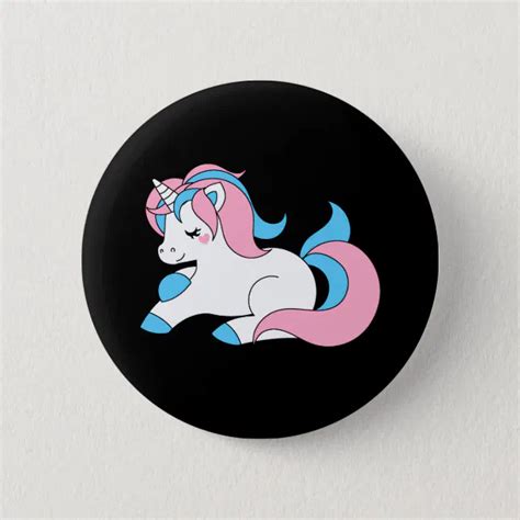 Trans Unicorn Pinback Button Zazzle