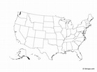 Outline Map of the United States with States | Free Vector Maps