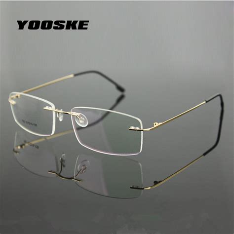 yooske classic business mens pure titanium glasses frames myopia optical frame ultra light