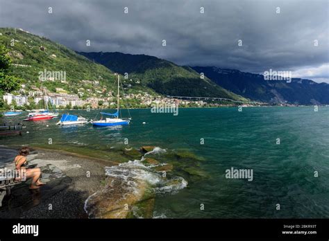 Switzerland Canton Of Vaud Montreux Lake Geneva Stock Photo Alamy