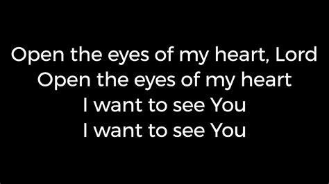 Open The Eyes Of My Heart Lord Youtube