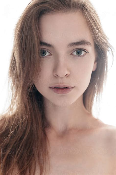 Clean Face No Makeup Young Woman Portrait Porviktor Solomin