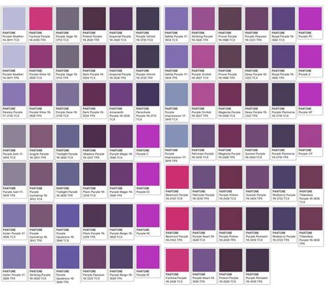 Purple Color Chart With Different Shades