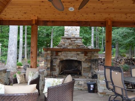 Western Red Cedar Pavilion Fireplace Outdoor Kitchen And Pergola