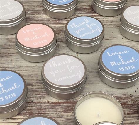 Set Of 10 Candle Personalised Wedding Favours Soy Favor Etsy