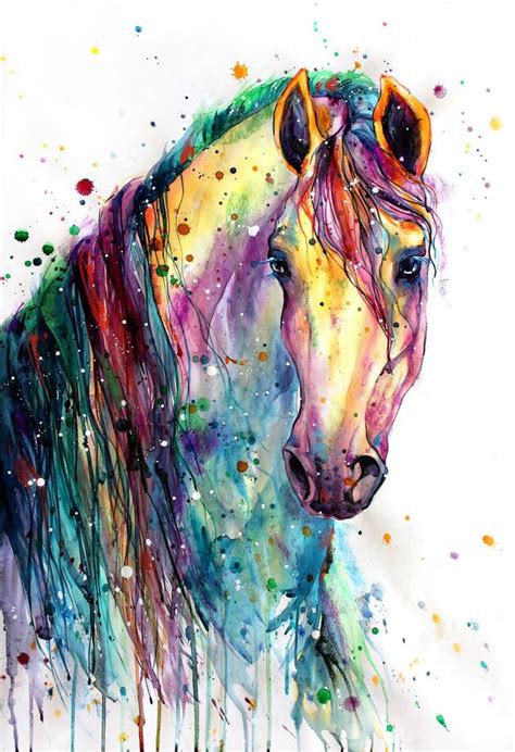 Rainbow Horsey2 By Elenashved Horse Painting Watercolor Horse Horse