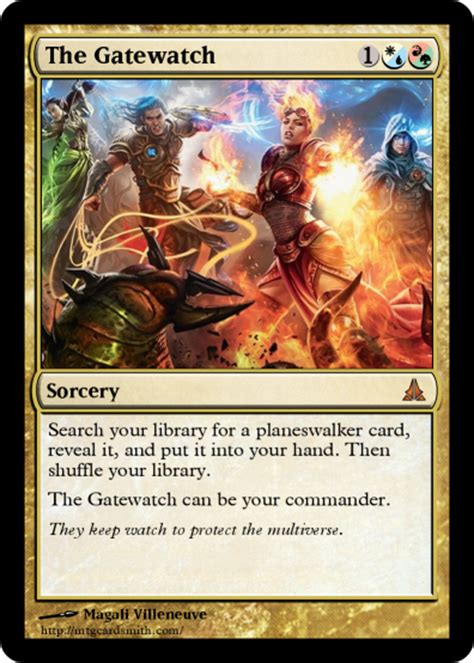 We did not find results for: The Gatewatch - My new commander! (It's a sorcery!) - Custom Card Creation - Magic Fundamentals ...