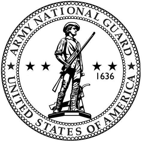 Army National Guard Logo Seal Black And White By Branpurn Redbubble