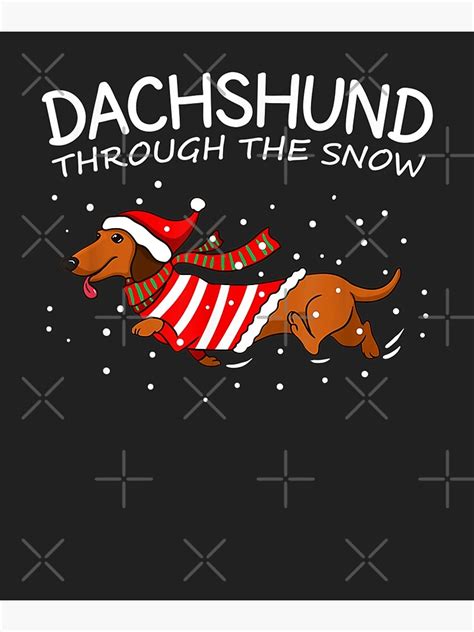 Dachshund Through The Snow Funny Dog Christmas Poster By
