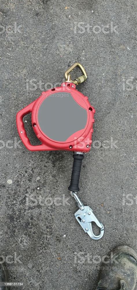 Retractable Fall Arrest System For Work At Height Stock Photo