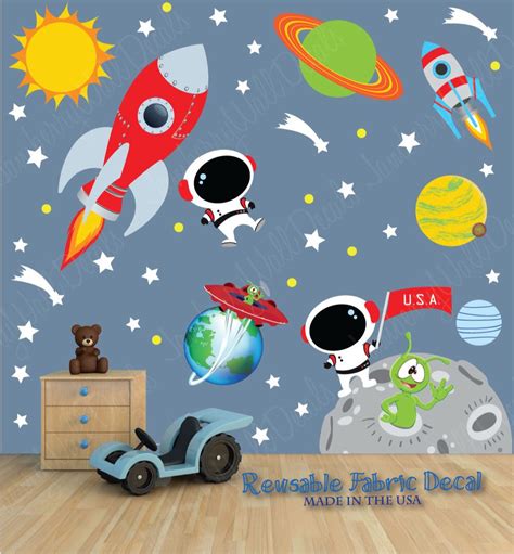 Space Wall Decal With Custom Name Outer Space Stickers Outer Space