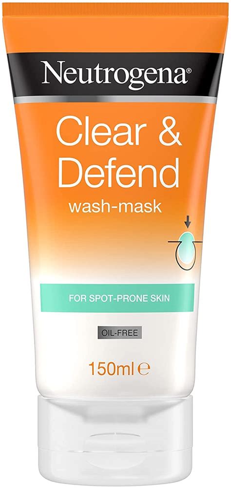 Amazon Com Neutrogena Clear Defend Wash Mask For Spot Prone Skin Ml Beauty Personal