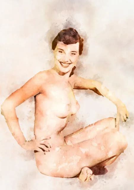 Vintage Nude Watercolour Painting Unique Artwork Gift Print A