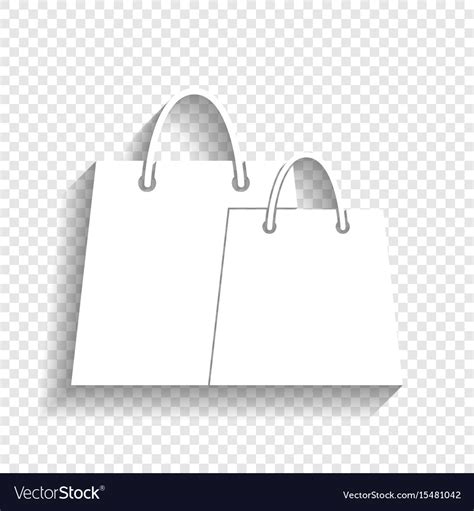 Shopping Bags Sign White Icon With Soft Royalty Free Vector