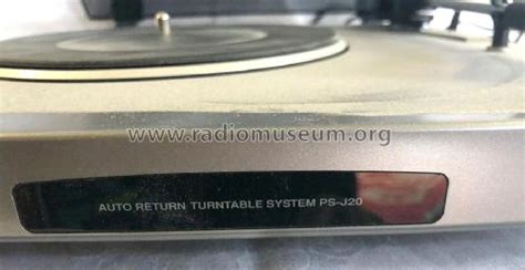 Stereo Turntable System Ps J20 R Player Sony Corporation Radiomuseum