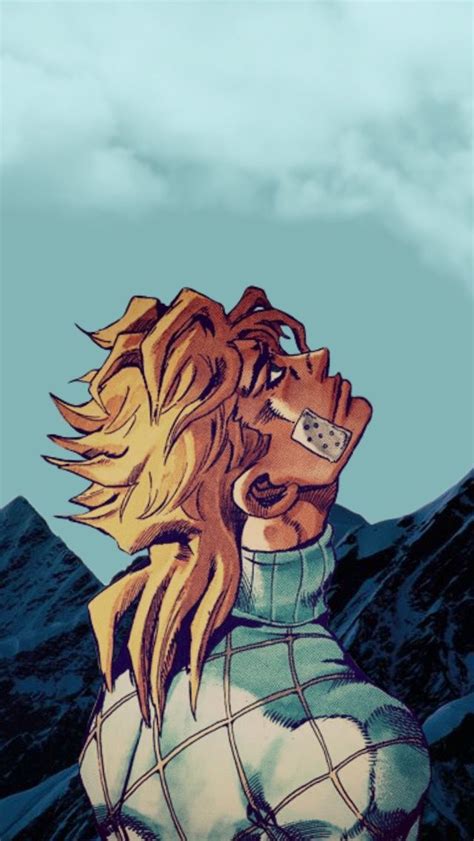 A Drawing Of A Man With His Hair Blowing In The Wind And Mountains