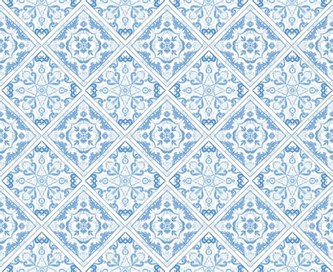 Premium Photo Tiles Mediterranean Blue Line Patterns Antique Seamless