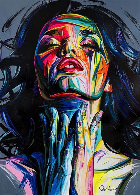 Francoise Nielly Style Impasto Face Oil Painting Canvas Wall Art