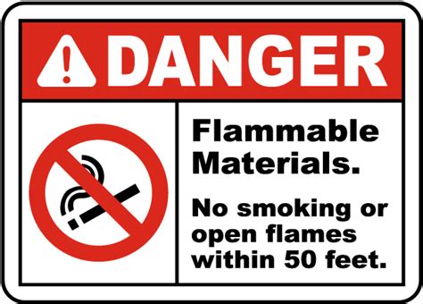 Flammable Materials No Smoking Sign Get Off Now