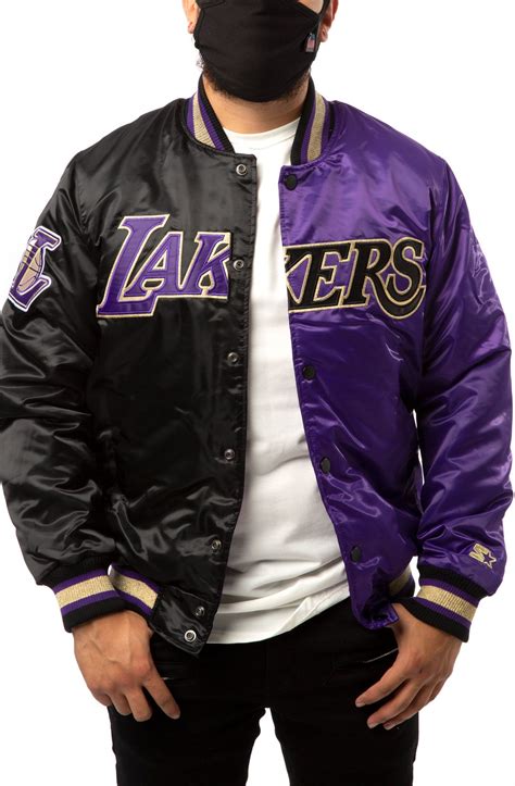 Lakers jacket large nylon snap closure pockets there are a few marks on this jacket, but good vintage condition dry clean only vintage. Los Angeles Lakers Jacket