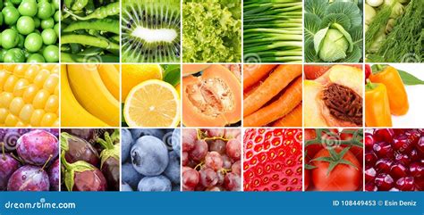 Fruits And Vegetables Collage Stock Image Image Of Background