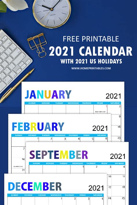 List Of Us Holidays 2021 With A Free Printable Us Calendar