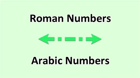 Roman Numerals To Arabic Numbers 1 To 50 Excelnotes